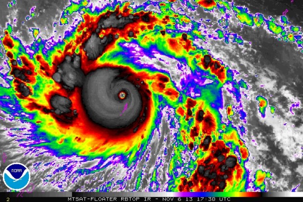 Typhoon Haiyan captured last Wednesday by NOAA (C) NOAA